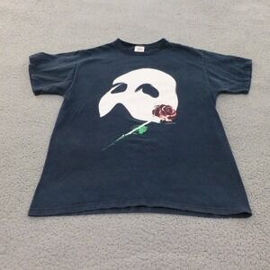Vintage Phantom of the Opera T-Shirt Mens Medium Black 1986 Mask Rose Broadway